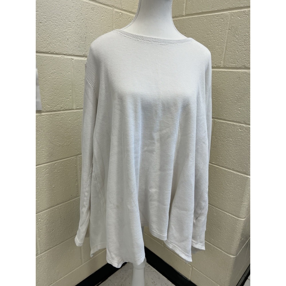 Prairie Cotton Large Waffle Texture‎ Asymmetrical Hem Ivory Cream
